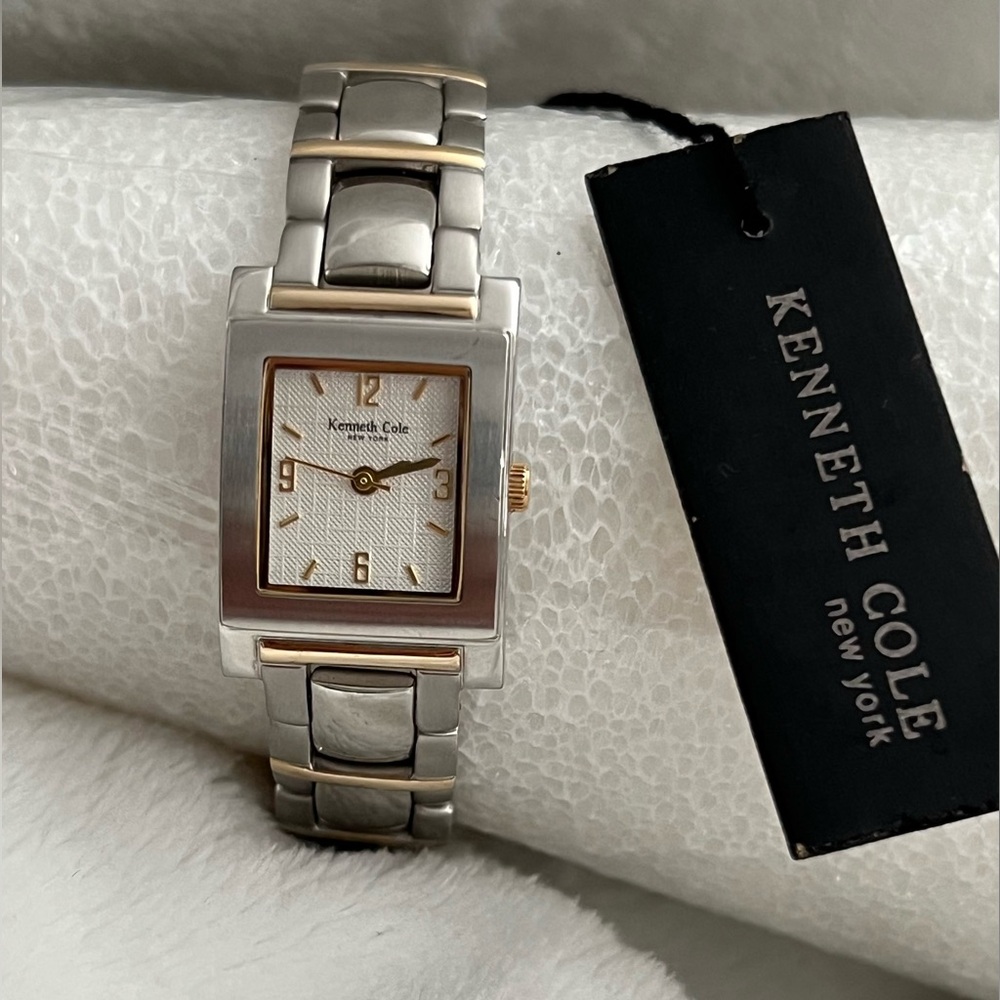 NWT Authentic Vintage Kenneth Cole 2-Tone Stainless Steel Bracelet Watch KC4300 - Picture 2 of 15